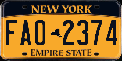 NY license plate FAO2374