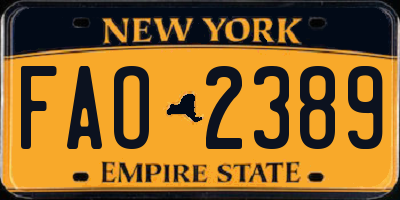 NY license plate FAO2389