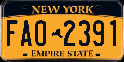 NY license plate FAO2391