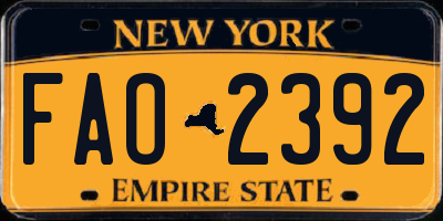 NY license plate FAO2392