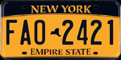 NY license plate FAO2421