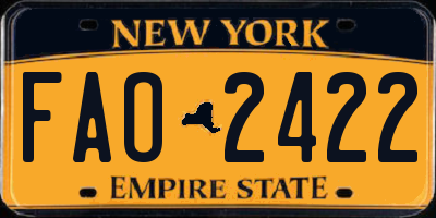 NY license plate FAO2422