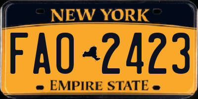 NY license plate FAO2423