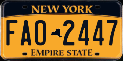 NY license plate FAO2447
