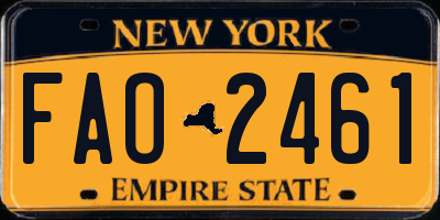 NY license plate FAO2461