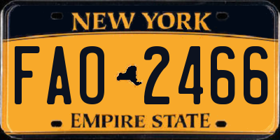 NY license plate FAO2466