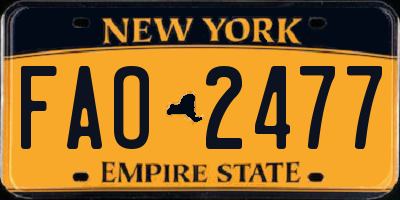 NY license plate FAO2477