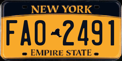 NY license plate FAO2491
