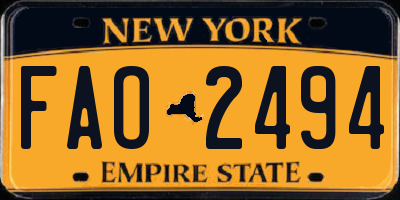 NY license plate FAO2494