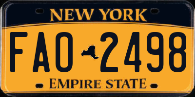 NY license plate FAO2498