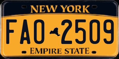 NY license plate FAO2509