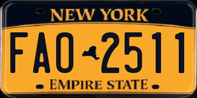 NY license plate FAO2511