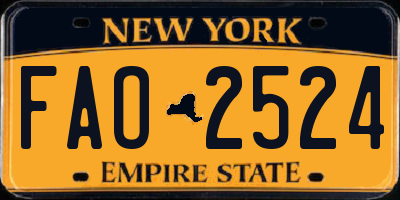 NY license plate FAO2524