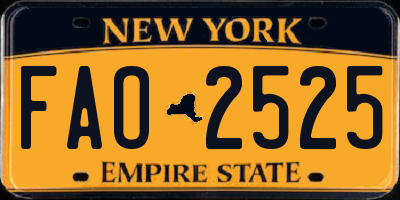 NY license plate FAO2525
