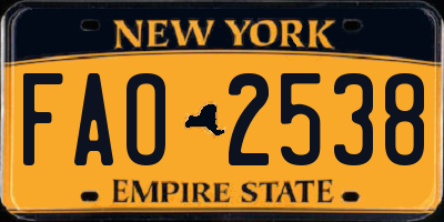NY license plate FAO2538