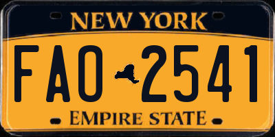 NY license plate FAO2541