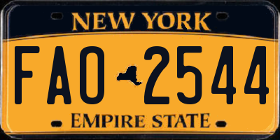 NY license plate FAO2544