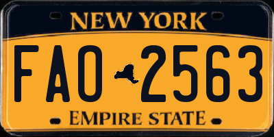 NY license plate FAO2563