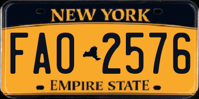 NY license plate FAO2576