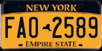 NY license plate FAO2589