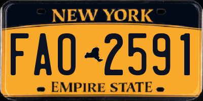 NY license plate FAO2591