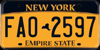 NY license plate FAO2597