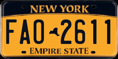 NY license plate FAO2611