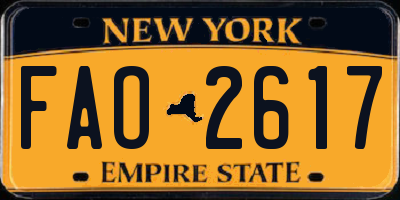 NY license plate FAO2617