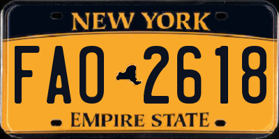NY license plate FAO2618