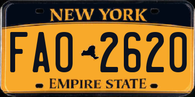 NY license plate FAO2620