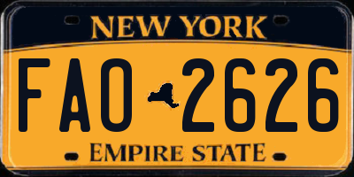 NY license plate FAO2626