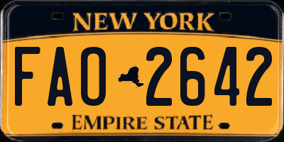 NY license plate FAO2642