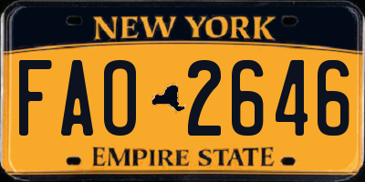 NY license plate FAO2646