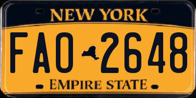 NY license plate FAO2648