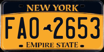 NY license plate FAO2653