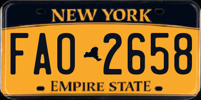 NY license plate FAO2658