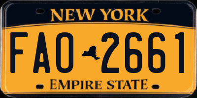 NY license plate FAO2661