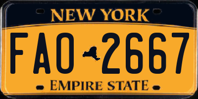 NY license plate FAO2667