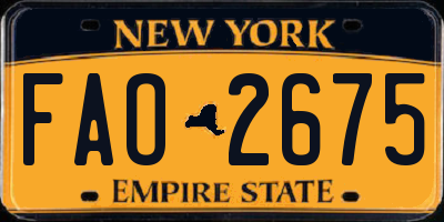NY license plate FAO2675