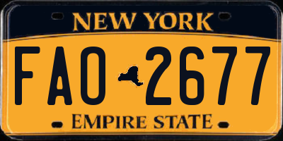NY license plate FAO2677