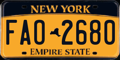 NY license plate FAO2680