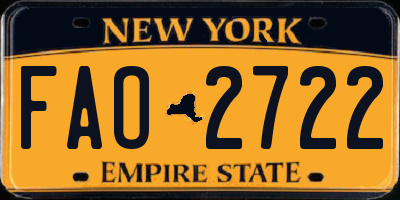 NY license plate FAO2722