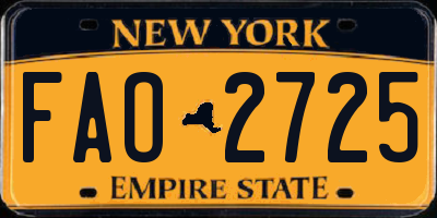 NY license plate FAO2725