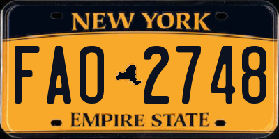 NY license plate FAO2748