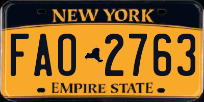 NY license plate FAO2763