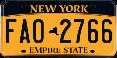 NY license plate FAO2766