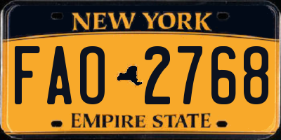 NY license plate FAO2768