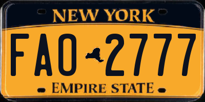 NY license plate FAO2777