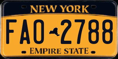 NY license plate FAO2788