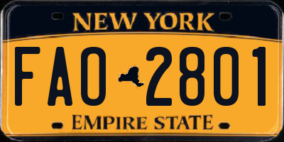 NY license plate FAO2801